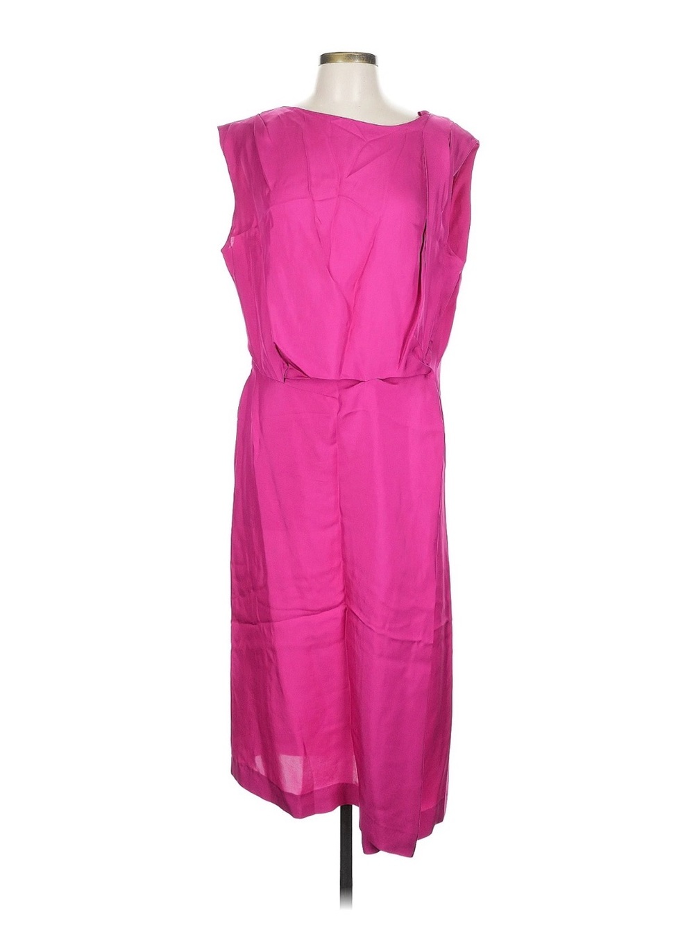 Dries Van Noten Sleeveless Hot Pink Midi Dress